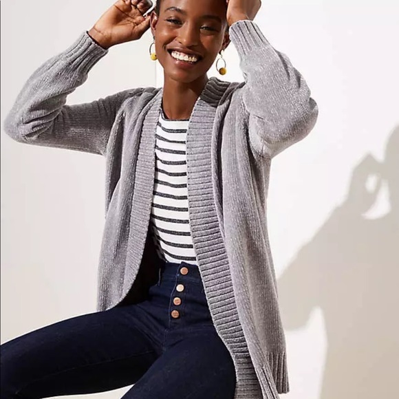 ❌SOLD❌ LOFT Petite Chenille Blouson Open Cardigan - Picture 7 of 7